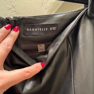 Bagatelle NYC Women's Dark Leather Skirt